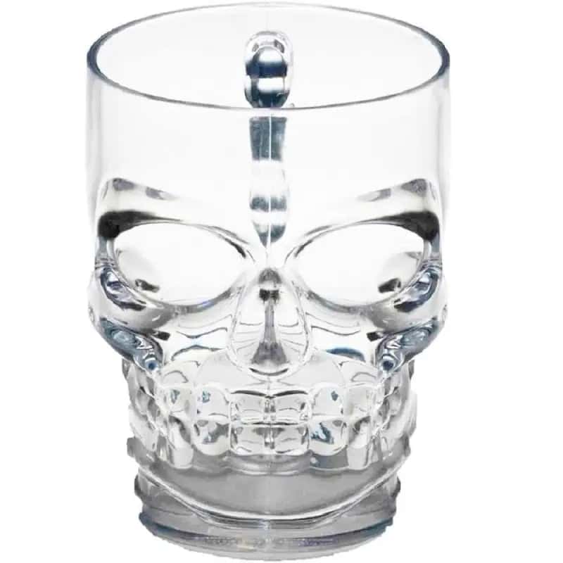 Tazza Originale<Br> Teschio E Ossa Incrociate In Vetro