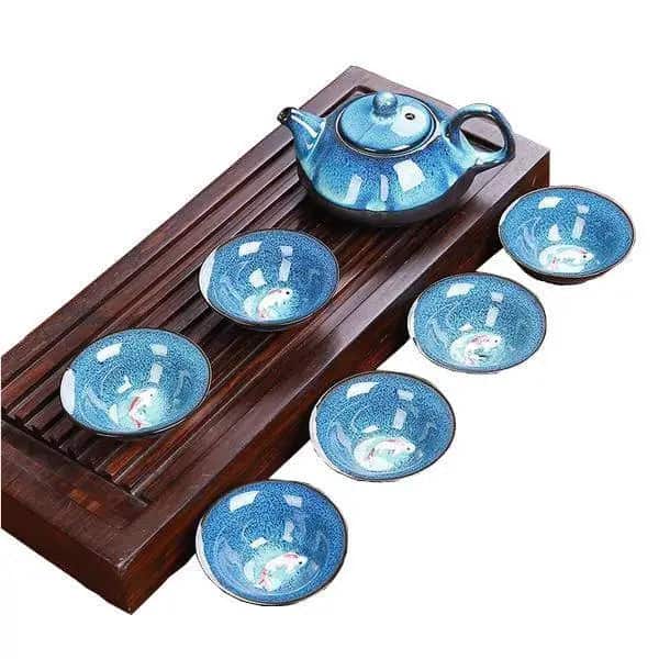 Tazza Giapponese <Br>Servizio Da Tè Blu