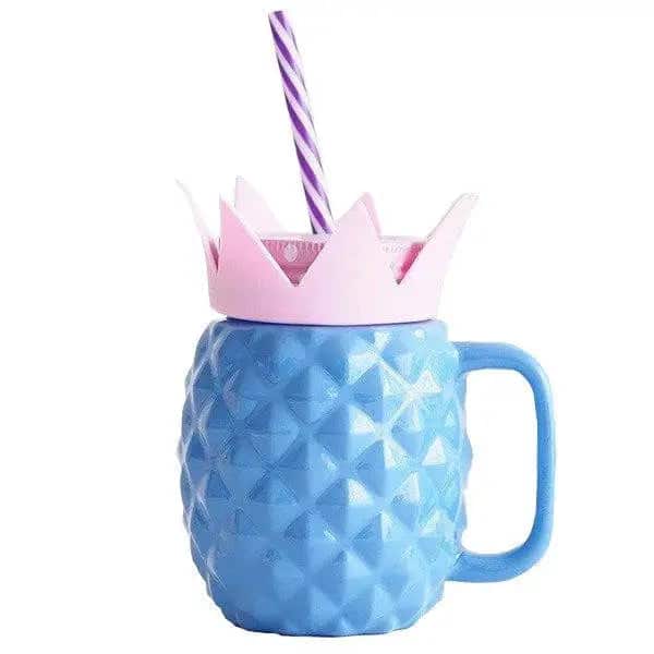 Bicchiere Da Cocktail <Br>Bicchiere Ananas Con Cannuccia